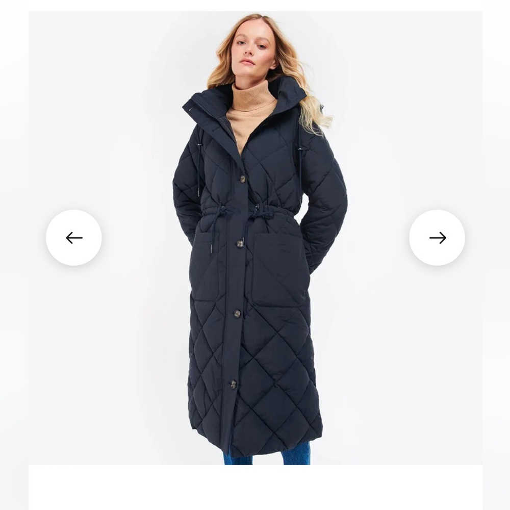 Barbour Orinsay long coat jacket warm Size 12 us